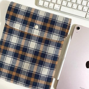 네이비체크노트북파우치ෆ, Sotimomade