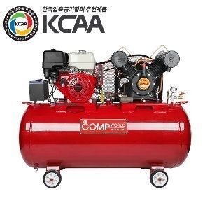 콤프월드 CWKE902H-400 휘발유 콤프레샤 자동시동 엔진 혼다 13마력 산업용 펌프 7.5마력 탱크용량 400리터 철탱크