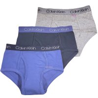 캘빈클라인 Calvin Klein Underwear 캘빈클라인키즈 아동 삼각 팬티 3종 세트 진한네이비 S 6-7