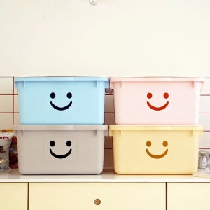 모던 와이드 해피박스 1P 블럭 장난감 정리 리빙박스 펜트리 다용도 수납