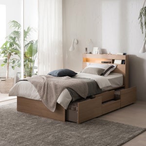 [클리어런스] 필로시 슈퍼싱글 침대 프레임 멀티수납형 (2단 서랍 4칸)