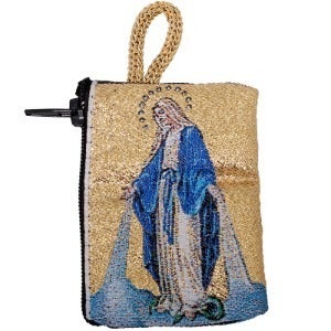 은혜성모 골드 미니 태피스트리 묵주 주머니 4.8x6.8(이태리수입) 천주교 성물