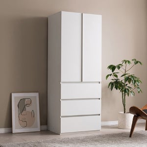 [삼익가구]우노 3단 서랍형 키큰 옷장 800