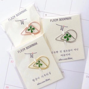 🍀[3+1]🍀행운을 주는 네잎클로버 책갈피, 플림 책갈피 (FLRIM)