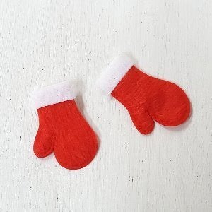미니 빨간 벙어리장갑 2개가격 ( 크리스마스 트리  카드 장식 )