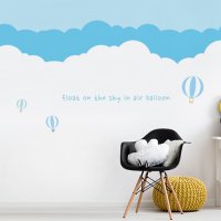 림피드 Sy215 아이방 어린이 키즈 동화 아동 그림 포인트 뮤럴벽지 구름 하늘