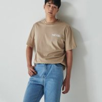 [포지티브 바이브] Unisex slogan T-shirt (Beige) PVS020-T02