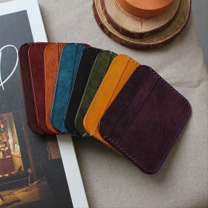 가죽공방 얇은 3포켓 카드지갑 여자 남자 카드지갑 선물, 일로레더