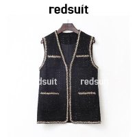 여성트위드조끼 redsuit 프렌치 시크 블레이저 트위드 짜임 조끼 페플럼