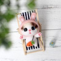 펫돌 양모펠트 DIY KIT 토끼 고양이 냥이 니들펠트 패키지 세트