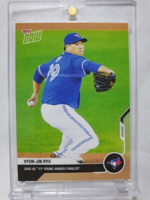 2020 TOPPS NOW OS-08 탑스 나우 류현진 사이영상 후보 기념 토론토 블루 제이스 MLB 야구 카드