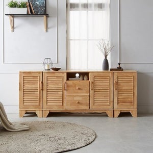 [나무뜰] 레이트 원목 갤러리 높은 거실장 2000 FMF091C