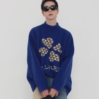 [아클리세] Clover Wool Knit Blue P00000IN