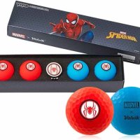 NEW 2019 VOLVIK X MARVEL HEROES VIVID LONG 골프볼 4개 + 볼마카 세트스파이더맨 - LIMITED EDITION- (행수입품)