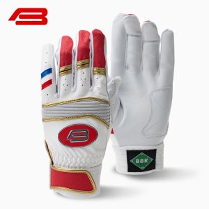 BBK 프로선수 지급용 배팅장갑 BG390 화이트레드 (무료자수)