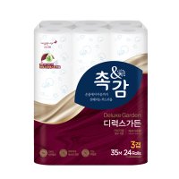 깨끗한나라 촉앤감 디럭스가든 천연펄프 롤화장지 3겹 35m 24롤