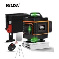 HILDA 16선 4D 그린 레이저 레벨기 삼각대 배터리2개