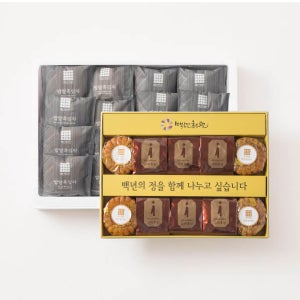 밥알흑임자+약과홍삼 세트 (부직포백 포장ㅣ밥알흑임자 32개, 찹쌀꿀약과 8개, 홍삼절편 6봉)