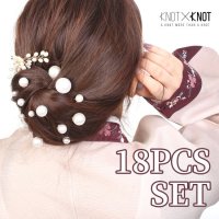 [KNOTXKNOT] 올림머리를 위한 18pcs 진주u핀 커브 비녀 3종 택1