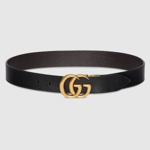 GUCCI 더블 G 버클 리버서블 레더 벨트