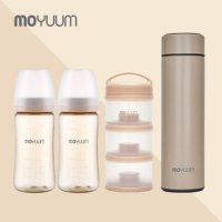 모윰 PPSU 노꼭지 젖병 270ml x 2팩 + 분유 케이스 + 스마트 분유보온병 500ml 세트