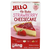 JELL-O No Bake Dessert Kit 젤로 노베이크 딸기 치즈 케익 디저트 믹스 만들기 키트 555g 2팩