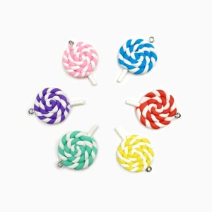 [6color] 미니 롤리팝 무지개 사탕 펜던트 키링 마스크스트랩 재료 악세서리 부자재