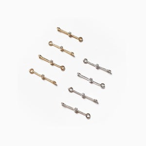 큐빅 막대 양고리 연결 고리 펜던트 참 장식 악세사리 부자재 재료(1쌍)