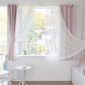 까르데코 디망쉬 암막+로코코 레이스 창문커튼 4장