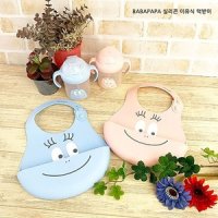 아가옷도 식탁도 깨끗하게 바바파파 barbapapa 실리콘 이유식 턱받이