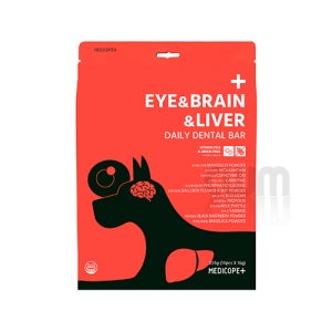 (DOG)(무료배송)메디코펫 데일리덴탈바 아이&브레인&리버(뛰어난기호성,눈, 뇌및항산화, 간질환,구강관리에좋은덴탈껌,가수분해단백질) 224g(14P)