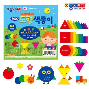 [종이나라] 도형색종이 / 세모 네모 동그라미