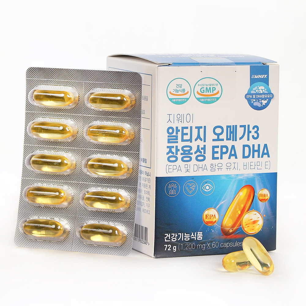 지웨이 알티지 <b>오메가3</b> 장용성 EPA DHA 1200mg x 60캡슐