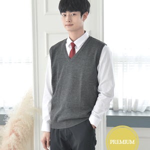 [프리미엄] 프리미엄 울조끼 (그레이) 만원대 한정수량 특가 이벤트 ♡ 교복조끼 교복 학생복