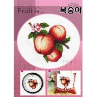 사랑나무 Fruit is 복숭아 십자수도안 쿠션 시계도안