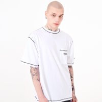 아임낫어휴먼비잉 STITCHED BASIC LOGO TEE -