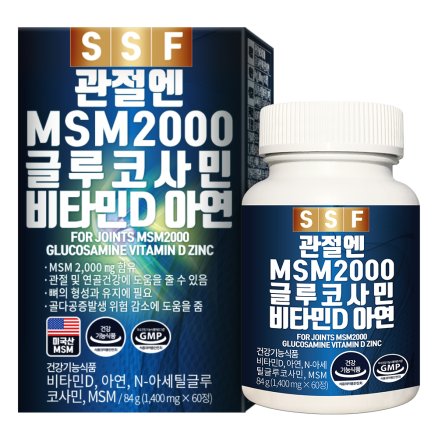 엠에스바이오텍 순수식품 관절엔 MSM 2000 글루코사민 비타민D 1400mg x 60정