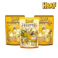 [HBAF] 바프 아몬드 190g 3봉 세트(허니버터2봉/군옥수수1봉)