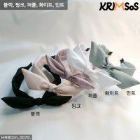 크림소스 쉬폰 심플 단색 와이어 리본 머리띠 HRBDrn 0070 민트