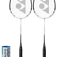 요넥스(YONEX) 배드민턴 라켓2개 나일론 셔틀3 개세트 머슬 파워2 GATT 켕김(팽팽하게 땅김/의욕) 수확필 stencil 마크 가공필