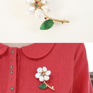 천연진주꽃브로치 [AA4987]