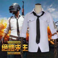 풀 세트 Playerunknown&s Battlegrounds 코스프레 의상  PUBG 코스프레 의상  탑 + 타이 + 장갑