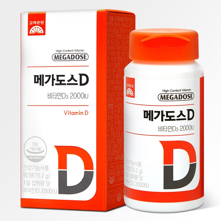 고려은단 메가도스D 비타민<b>D3</b> <b>2000IU</b> 880mg x 90캡슐