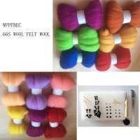 양모펠트 바늘 diy 66S felting 울 섬유 키트 12 색