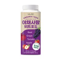 비락 유기농100% 야채사랑 비트포도 180ml x 12개입