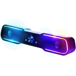 로이체 2채널 멀티미디어 RGB 레인보우 LED 게이밍 사운드바 스피커   블랙 RSB-G5000