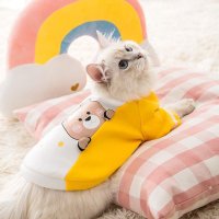 고양이 강아지 옷 큐티 고양이 옷 아기젖 고양이 털 빠짐 방지 애견 봄여름복 맨투맨