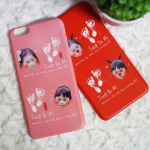 아이폰14💙얼굴+발도장 커스텀 케이스👣, 사부작드로잉