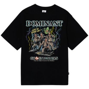 [도미넌트] 유니섹스 고스트 프린팅 자수 오버핏 반팔티 97521ME0050BK