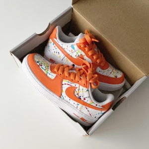 나이키 에어포스1 오렌지+페인팅 커스텀 [정품신발포함], 스모끼(smoky)